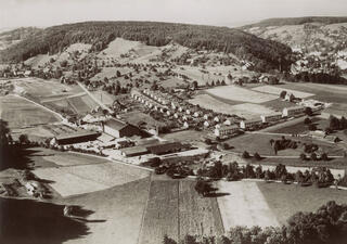 Aerial photography, 1958 Ziegeleiplatz Dättnau, Luftbild, historisch, Fischer Architekten AG