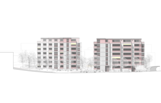 Ansicht Süd Alte Landstrasse Kloten, Ansicht, Fischer Architekten AG