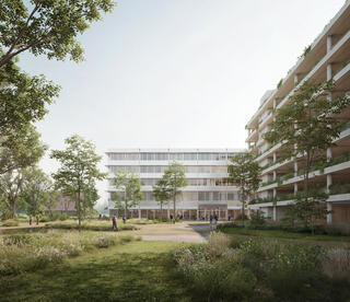 Luzerner Kantonsspital Sursee, Fischer Architekten AG, Visualisierung aussen